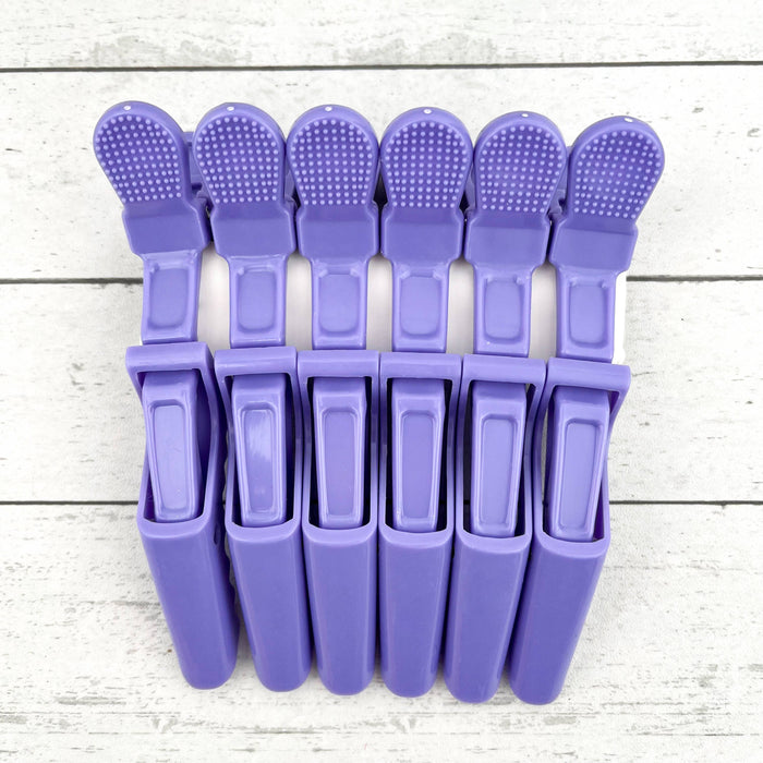 6pcs Solid Color Hair Sectioning Clips, Professional Styling: Red