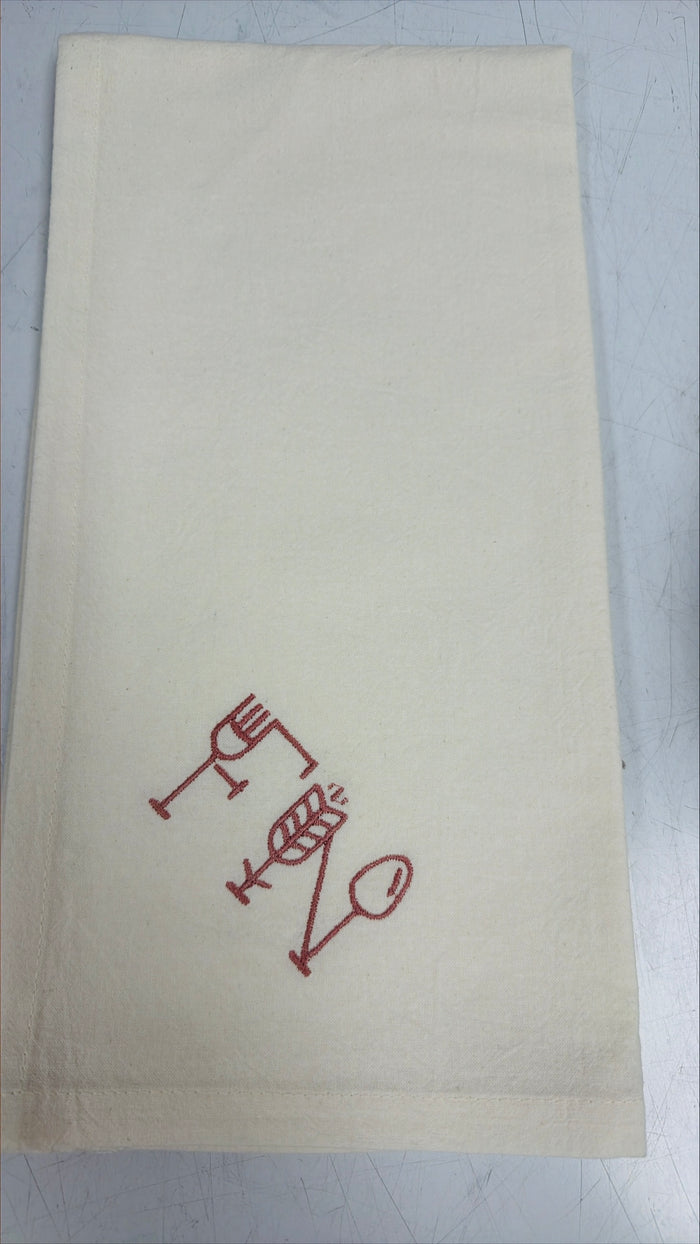 FN Dish Towel, Cream w/Rose
