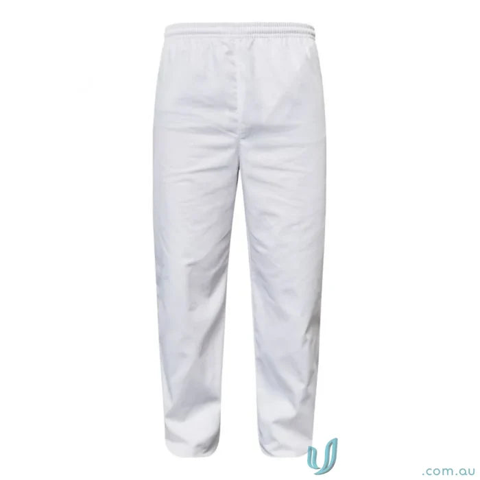 WorkCraft WP3019 Food Industry Elastic Drawstring White Pant in white