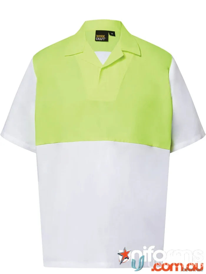 Two-tone short-sleeved Jac SS Shirt Modesty Insert for added coverage in the food industry