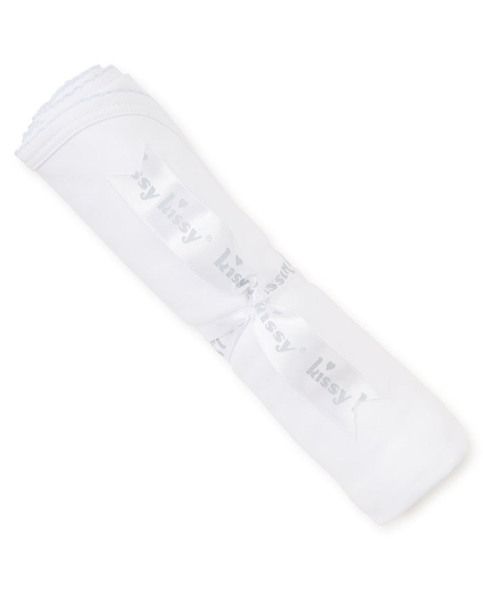 Kissy Kissy Basic Blanket White/Lt Blue