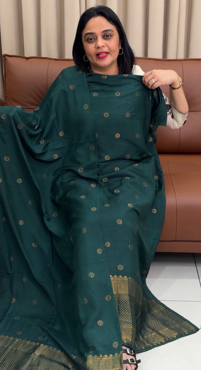 MALAI CHANDERI UNSTITCHED SALWAR SUITS - IHA 34852