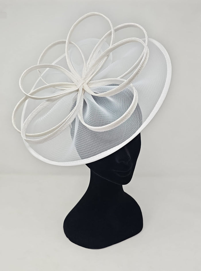 White Looped Halo Disc Fascinator