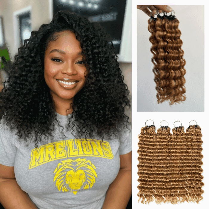 100% Human Hair Crochet Braids Curly Crochet Hair Extensions Natural Black Hair 18 Inch