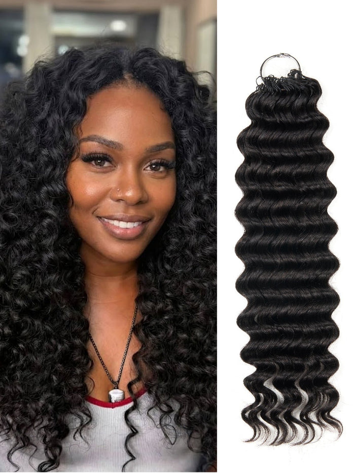 Newmiss 14" Deep Wave Crochet Human Hair - Machine Made Curly Braiding Hair for Black Women - newmiss hair