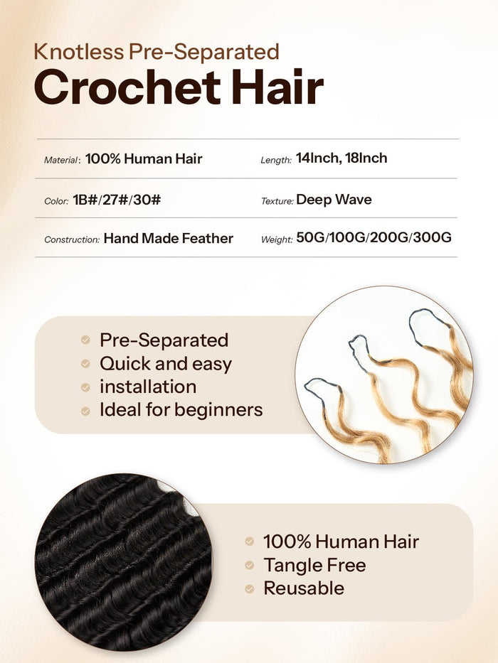 Newmiss 14" Deep Wave Crochet Human Hair - Machine Made Curly Braiding Hair for Black Women - newmiss hair