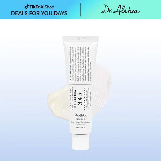345 Relief Cream - Daily Face Moisturizer, Blemish Relief Care, Soothing Recovery, Vegan Korean Skincare
