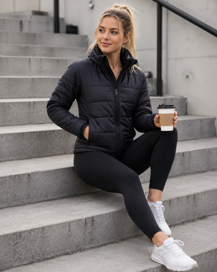 3D Cut Sustainable Insulated Puffer Ladies Jacket