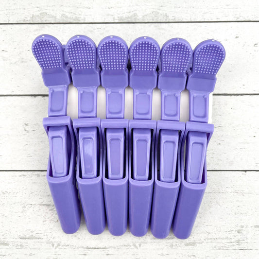 6pcs Solid Color Hair Sectioning Clips, Professional Styling: Purple
