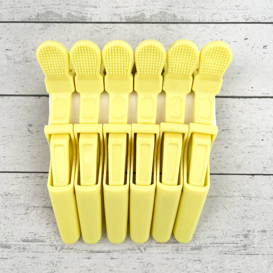 6pcs Solid Color Hair Sectioning Clips, Professional Styling: Yellow