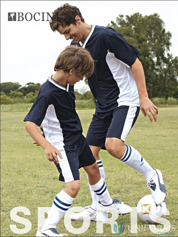 Bocini CT843 Adult Soccer Panel Jersey in Navy/White