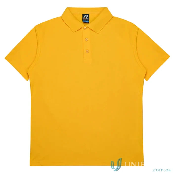 Hunter Kids Polo in plain yellow pique knit, perfect for kids’ uniforms and workwear