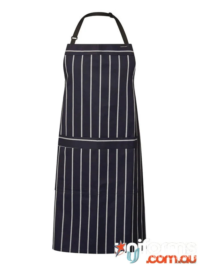 WorkCraft CA030 CAFE STRIPE APRON WTH PKT