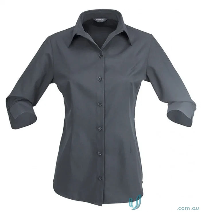 Stencil 2135Q Candidate Ladies 3/4 Sleeve Shirts in Charcoal