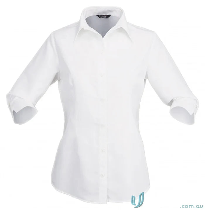 Stencil 2135Q Candidate Ladies 3/4 Sleeve Shirts in White