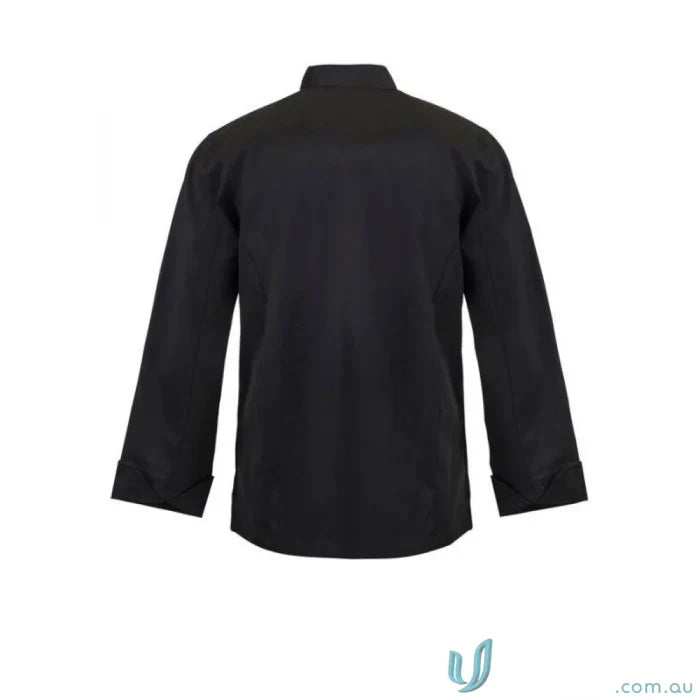 WorkCraft CJ051 Executive Chef LS Jacket With Press Studs in black