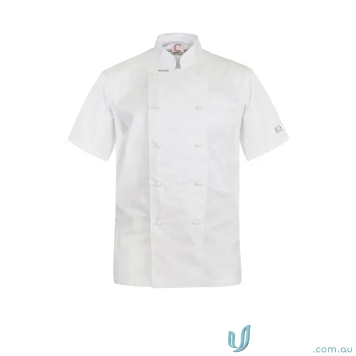 WorkCraft CJ052 Executive Chef Light SS Jacket with press studs in white front product image
