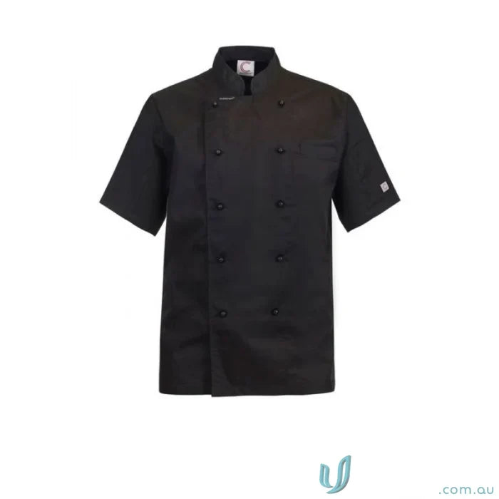 WorkCraft CJ052 Executive Chef Light SS Jacket with press studs in black