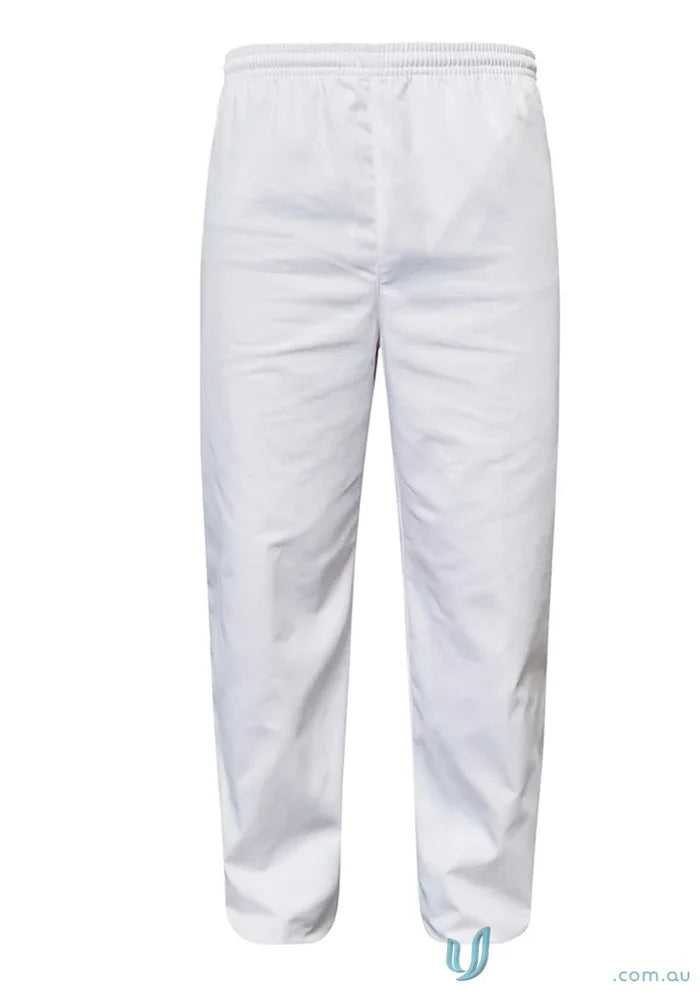 WorkCraft WP3019 Food Industry Elastic Drawstring White Pant in white