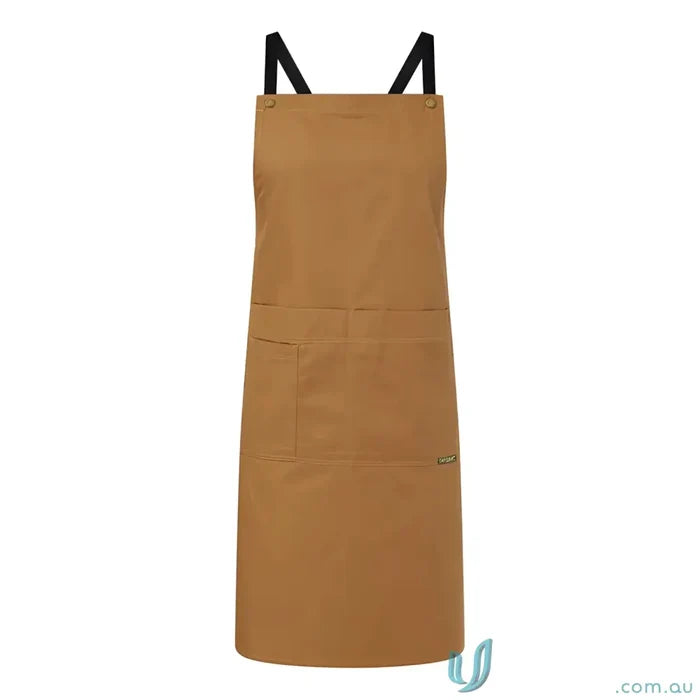 WorkCraft CA031 Full Bib Apron With Pockets in cinnamon