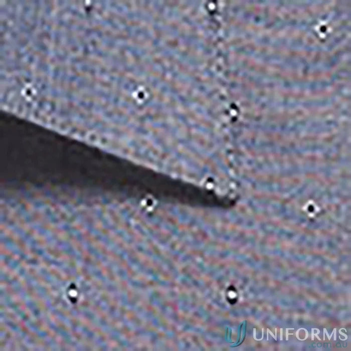 Speckled grey chambray dobby long sleeve shirt with black and white circles for uniforms