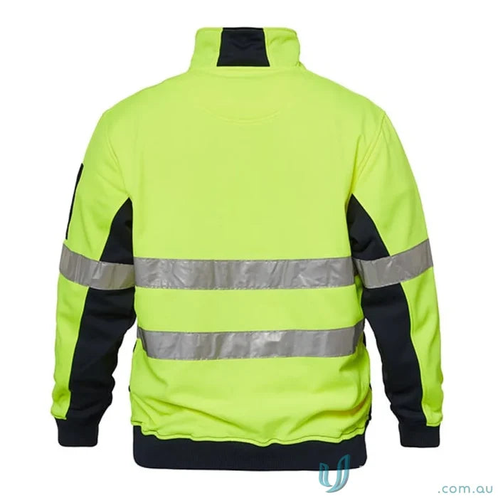 HiViz Half Zip Taped Pullover with reflective stripes and sleeve pen pocket for visibility