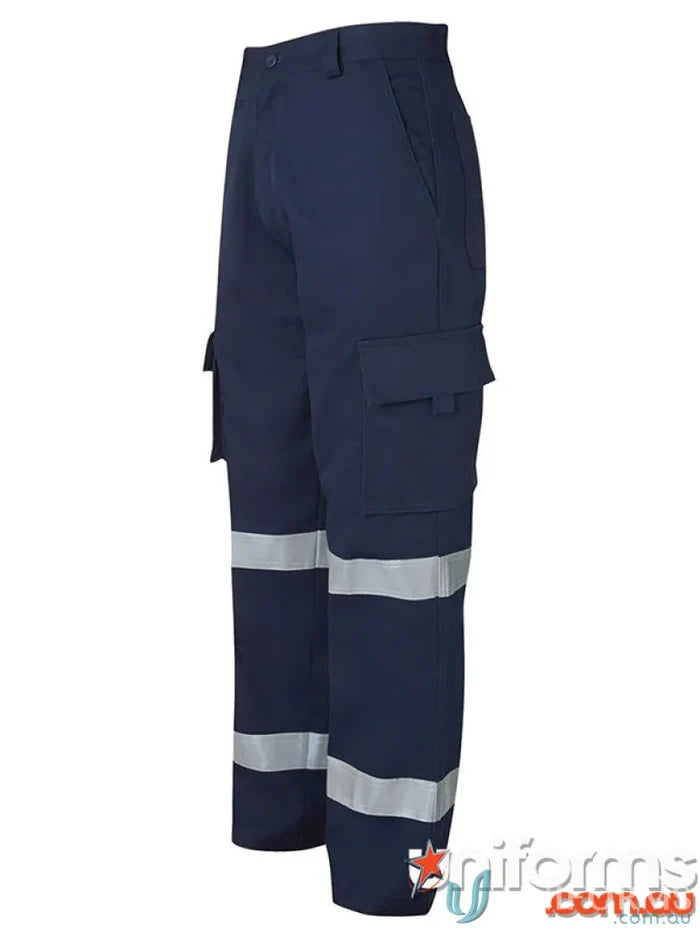 Navy blue JB’S Bio Motion Pants with reflective tape and pocket bag for work uniforms