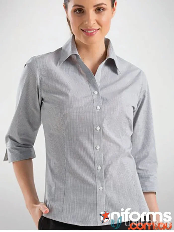 Gray semi-tailored fit cotton-polyester blend multi check shirt for men