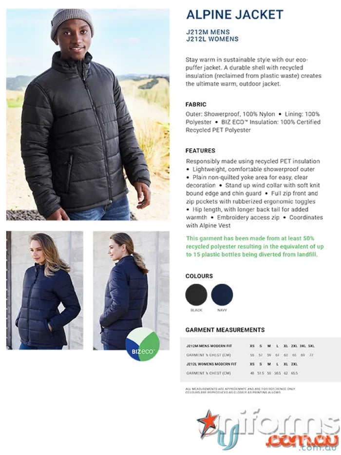 Biz Collection J212L Alpine Ladies Puffer Jacket