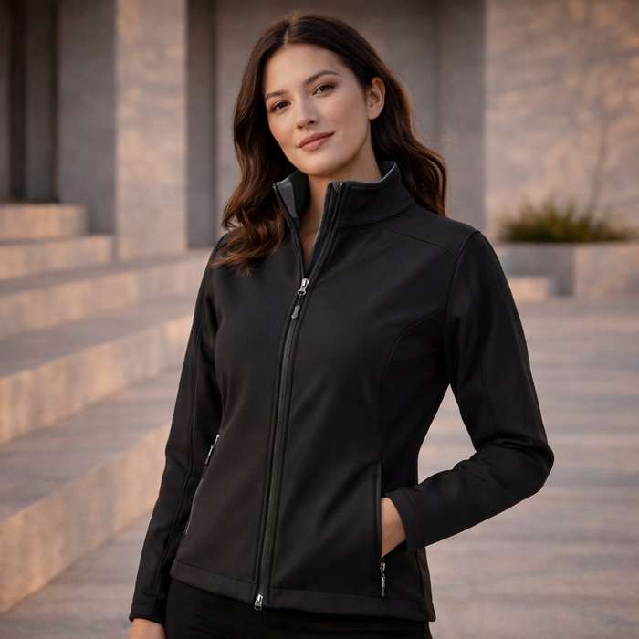 Ladies Gainsford Geneva softshell zip-up jacket with pockets