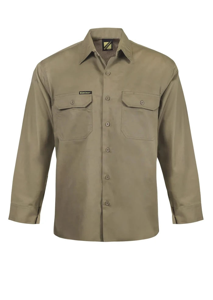 Lightweight Vented Cotton Drill LS Shirt