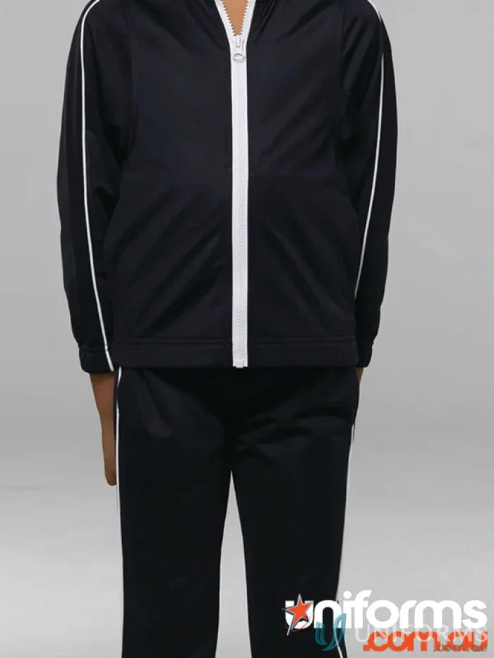 Liverpool Kids Pants with black tracksuit and white stripes, perfect for kids’ uniforms