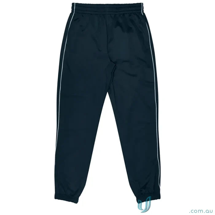 Liverpool Kids Track Pants in dark blue with white stripes, perfect for school uniforms