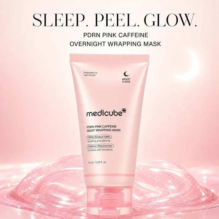 [medicube] PDRN Pink Caffeine Overnight Wrapping Mask : SLEEP, SHED, AND GLOW!