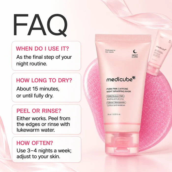 [medicube] PDRN Pink Caffeine Overnight Wrapping Mask : SLEEP, SHED, AND GLOW!