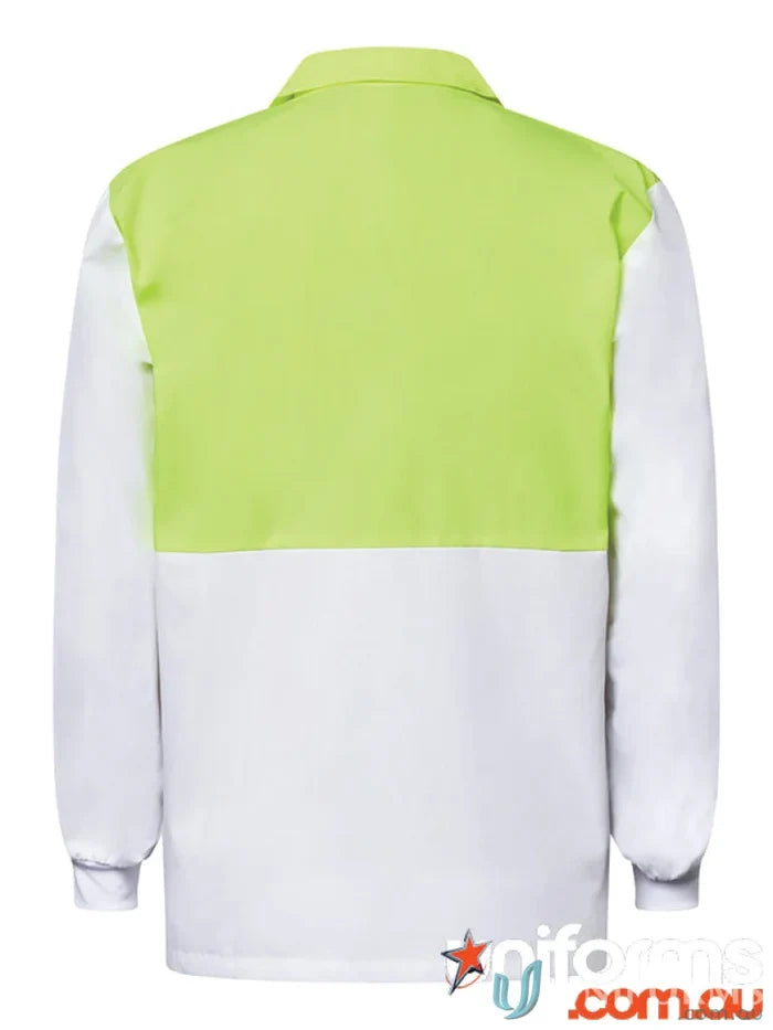 Two-tone long-sleeved Modesty Insert LS Jac Shirt with sun protection and dayglow yellow panel