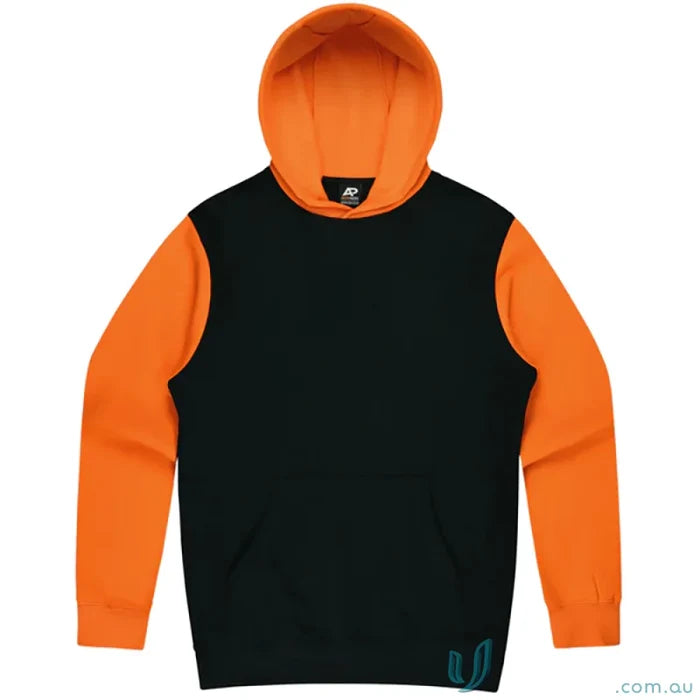 Monash Hoodie black and orange hooded sweatshirt perfect for uniforms and workwear, 7XL