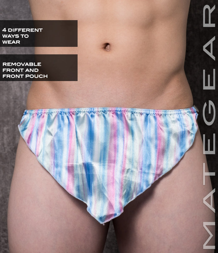 MultiColor Satin / SkyBlue Band / Size A (26 Inches to 32 Inches)
