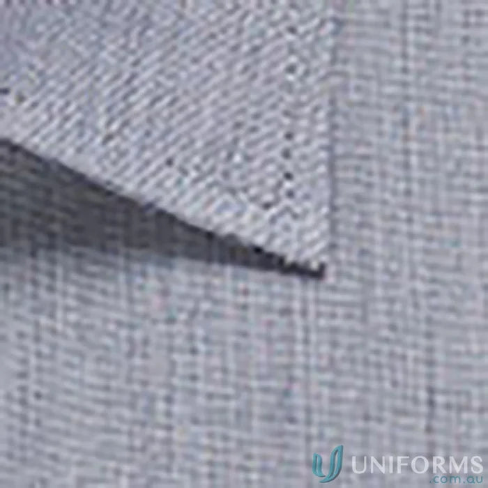 Close-up of light blue heathered fabric with diagonal weave on Smith End On End SS Shirt for comfortable workwear