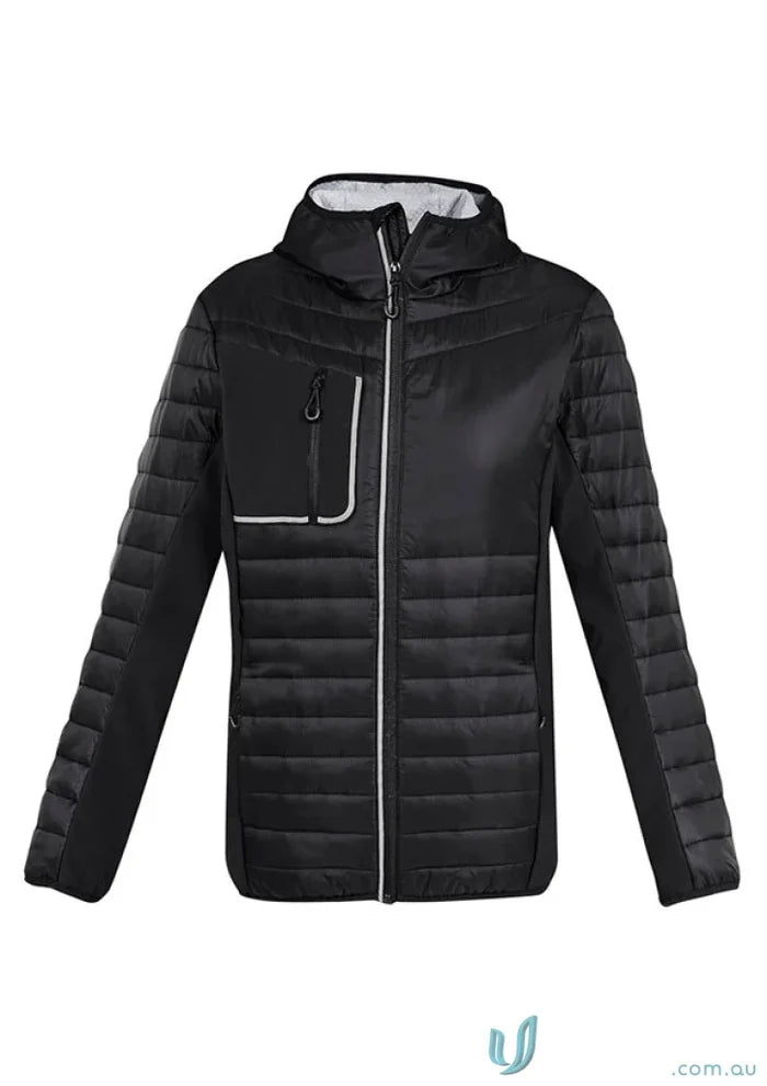 Men’s black puffer patrol jacket j134m from Biz Collection Unisex Patrol Jacket line