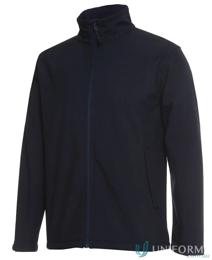 Dark blue JBs Kids Water Resistant Softshell Jacket with high collar and interchangeable zip puller