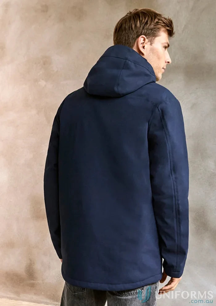 Men’s Navy Hooded Winter Coat with Waterproof Eclipse Jacket and luxury quilted lining