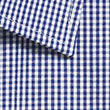 Westgarth Gingham 3Q shirt blue white checkered cotton fabric easy iron